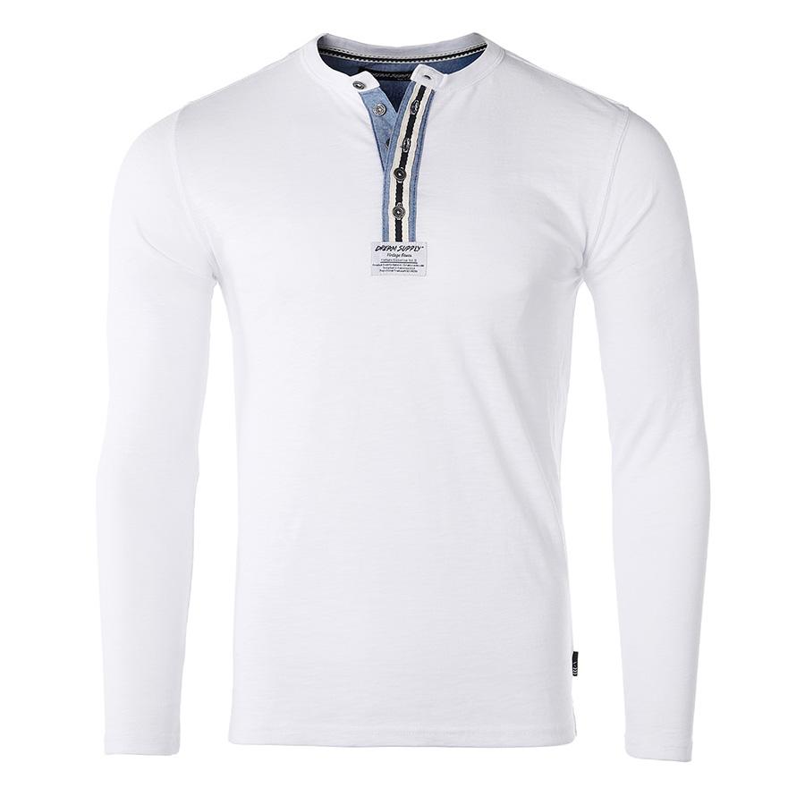 White 3-Button Style Full Sleeve T-Shirt