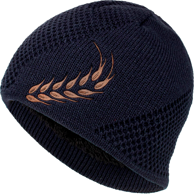 Velvet Embroidered Wheat Ears Outdoor Jacquard Knitted Warm Beanie