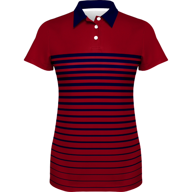 Red & Blue Striped Polo Shirt