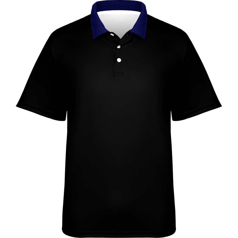Black Polo Shirt With Matching Blue Collar