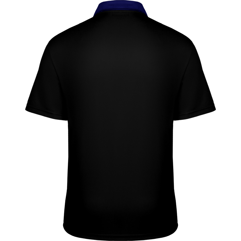 Black Polo Shirt With Matching Blue Collar