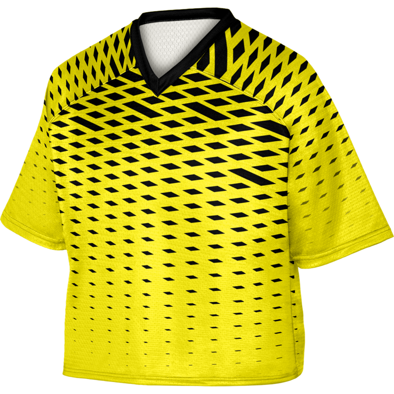 Solid Yellow Black Sublimated Lacrosse Jersey