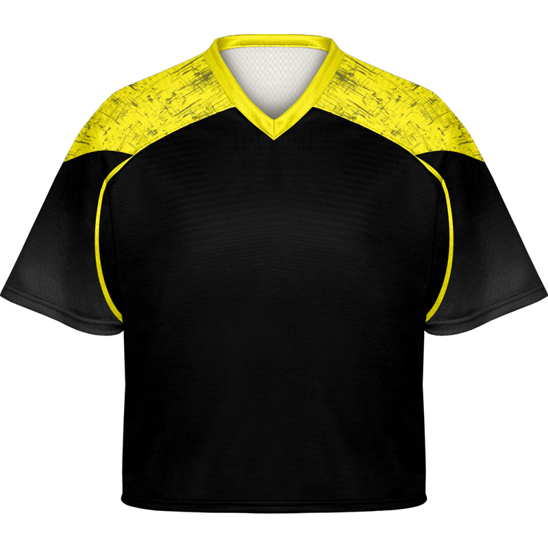 Black & Yelloy Colorblocked Printed Lacrosse Wear Jersey
