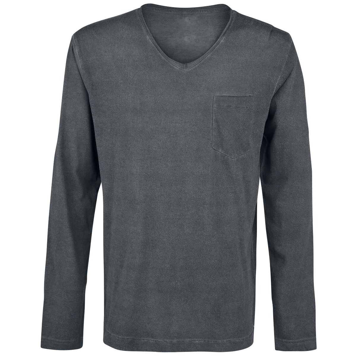Grey V-Neck Full Sleeve T-Shirt