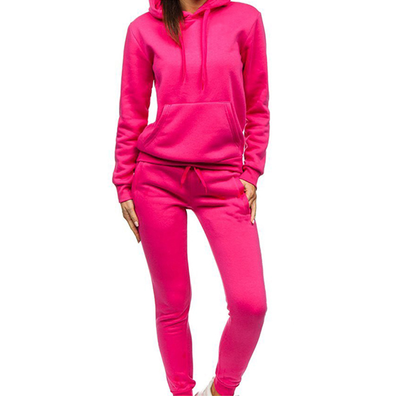 Women Pink Slim Fit Tracksuits