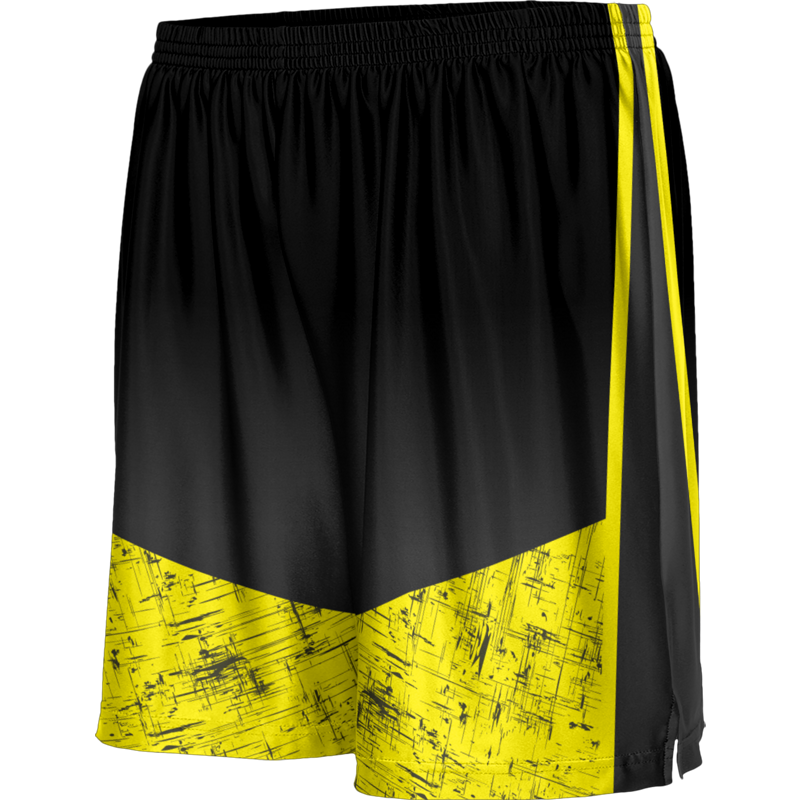 Black & Yellow Colorblock Printed Shorts