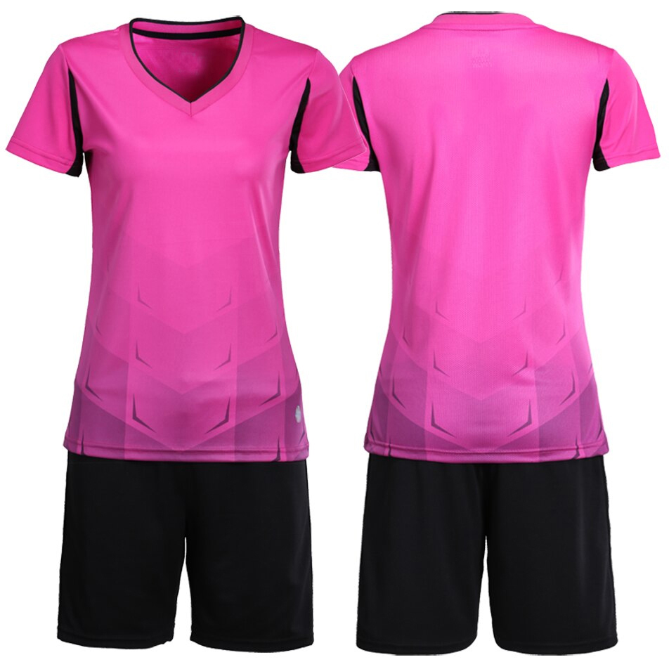Women Pink & Black Volleyball Uniforms