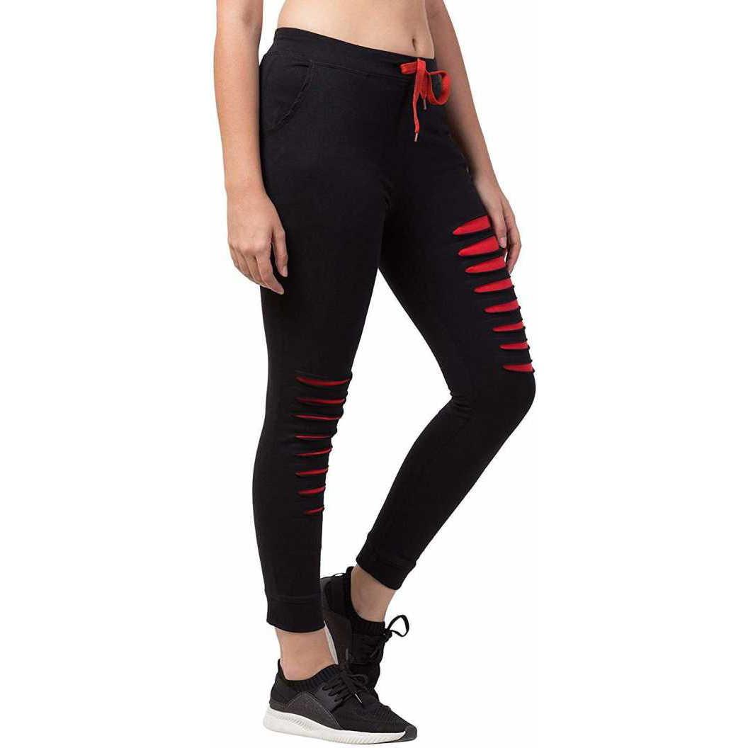 Black Distressed Jogger Pants