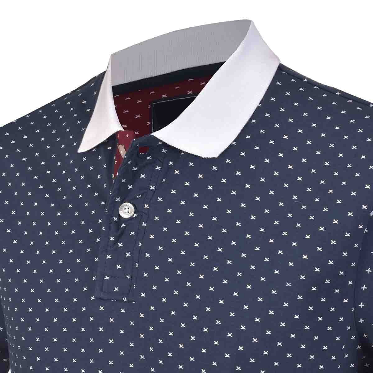 Printed Contrast Collar Polo Shirts